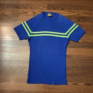 CRASH POETS Men's Punk Rock Retro Vintage 90's Striped Fitted Muscle Shirt MED